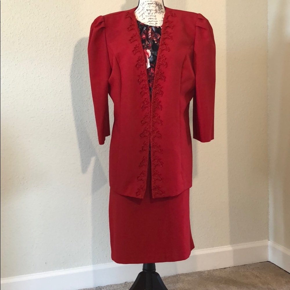 Size 16 red power suit.
